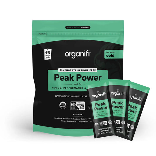 organifi - Peak Power - Pre Workout + Hydration 15ct Travel Packs