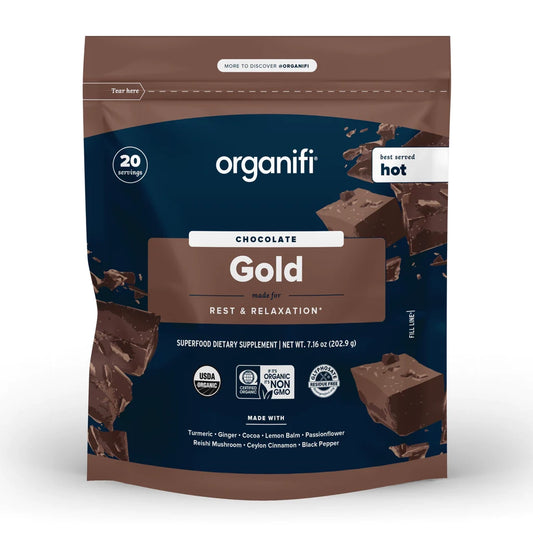 organifi - Gold Chocolate - Relaxing Turmeric/Cocoa Blend + Adaptogens
