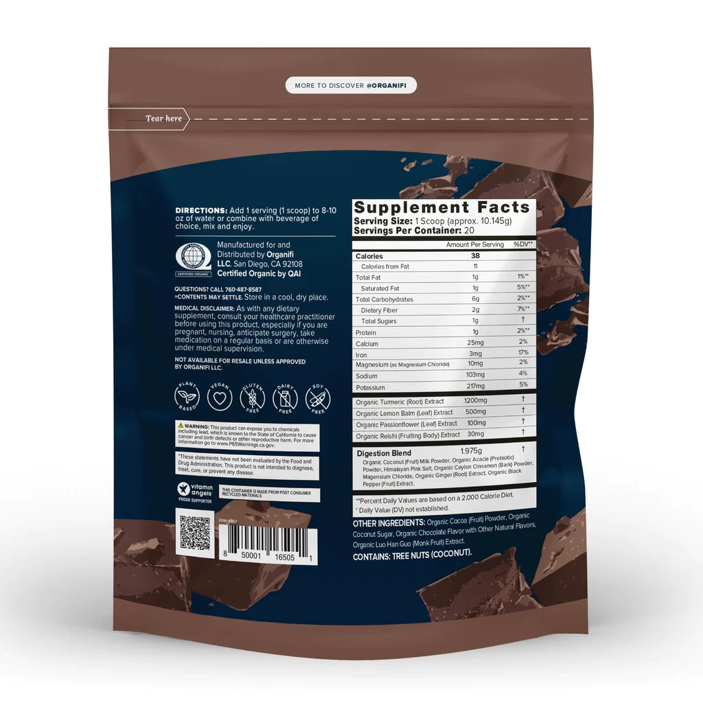 organifi - Gold Chocolate - Relaxing Turmeric/Cocoa Blend + Adaptogens